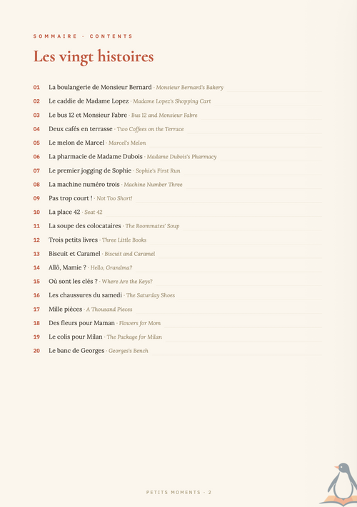 Petits Moments — 20 Everyday French Conversations for Beginners (Bilingual eBook, PDF)