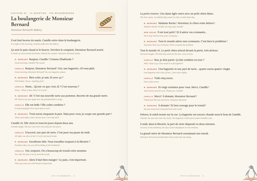Petits Moments — 20 Everyday French Conversations for Beginners (Bilingual eBook, PDF)